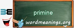 WordMeaning blackboard for primine